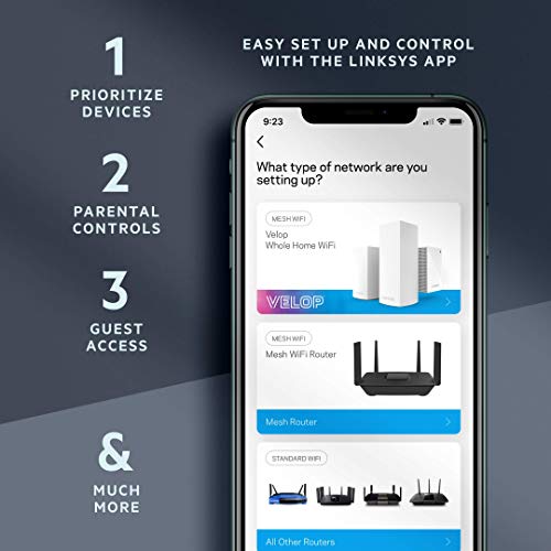 image for Linksys Mesh Wifi 6 Router, Dual-Band, 3,000 Sq. ft Coverage, 40+ Devi
