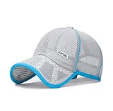 XibeiTrade Big Kids Colorful Quick Dry Mesh Baseball Cap Summer Breathable Boy Girl Sunscreen Hat (Grey)