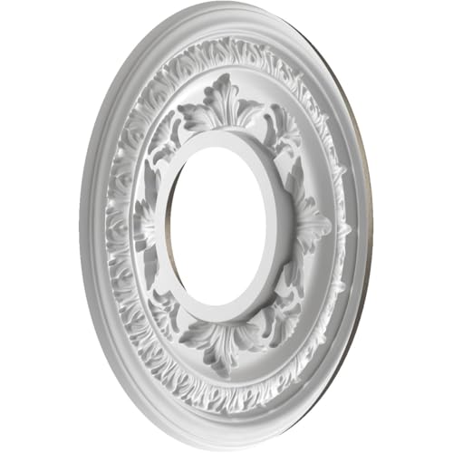 Image of Ekena Millwork CMP10BADST Baltimore Thermoformed PVC Ceiling Medallion (Fits Canopies up to 4 1 /4 inch), 10 inchOD x 3 1 /2 inchID x 3 /4 inchP, Universal Aged Metallic Weathered Steel