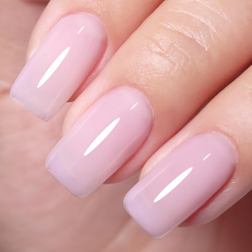 Firedeep Gel Vernis à Ongles Rosé Transparent Gelée 10ml Sans Hema Soin Manucure UV LED Semi-Permanent Cadeau pour Femmes Filles
