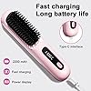 Spazzola per capelli elettrica, spazzola lisciante senza fili, ricaricabile, spazzola riscaldante, per donne e uomini senza fili, con display a LED, 3 livelli di temperatura, per lisciare e arricciare
