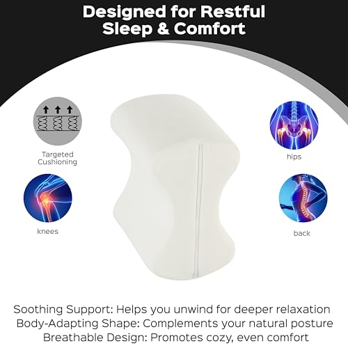 Miniatura 5 de Bonmedico Almohada Para Dormir De Lado Cojín Piernas Dormir Y Rodillas Ergonomica, Ortopédica Y Antidolores Almohada Entre Piernas Para Cama, Sofá Y Sillón Beige