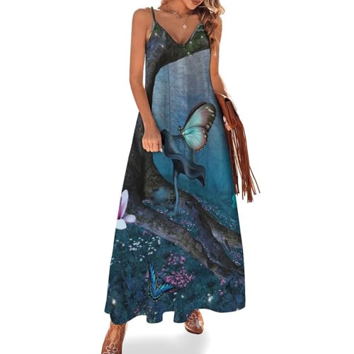 Robe longue papillon arboricole sans manches pour effacer l'inconfort de la chaleur