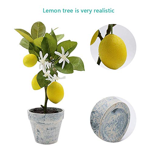 Xiaz Artificial Lemon Tree Plant Topiary, Potted Fake Plants Flower Home Party Garden Decoration #TOP2