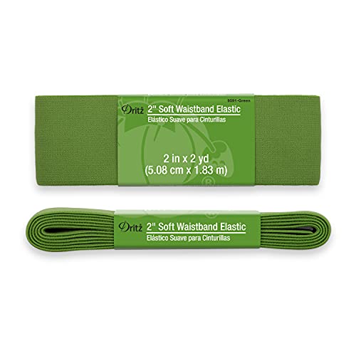 Dritz Notions 2" Soft Waistband Elastic, Green #TOP1