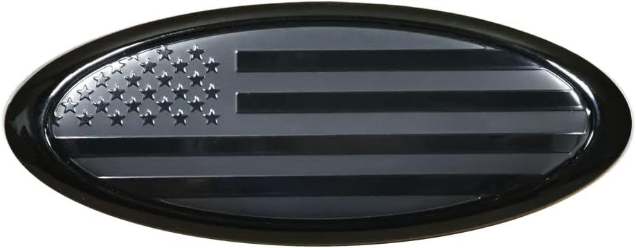for Ford Emblem, 4.5 inch Front Grille Tailgate Emblem Fit for Fiesta Focus EcoSport(Black)