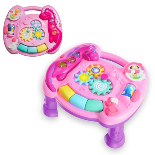 Mesinha de Atividades Infantil Interativa Didática Musical e Luzes Educativa Divertida (Rosa)