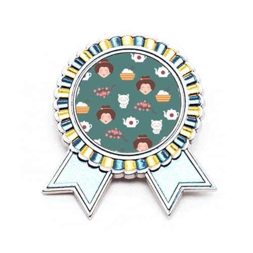 Broche chat théière Winner Award idée cadeau métal pour amateurs de thé