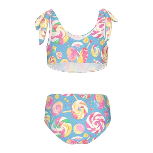 Colorful Sweet Lollipop Candy Girls' 2 Piece Kids Bikini Set Quick-Dry Swimsuit Swimming Suits Adjustable Shoulder Strap2