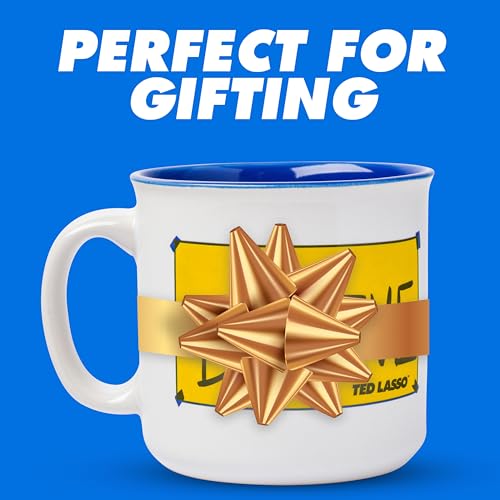 Silver Buffalo Ted Lasso Believe Ceramic Camper-Style Coffee Mug, 20 Ounces