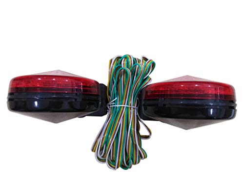 Image of MaxxHaul Magnetic LED Towing Light Kit 12V DOT Compliant Stop Tail and Turn Signal Set with 20 ft Wiring Harness and 4 Pin Connector for Trailers Trucks RVs and Campers (50015)