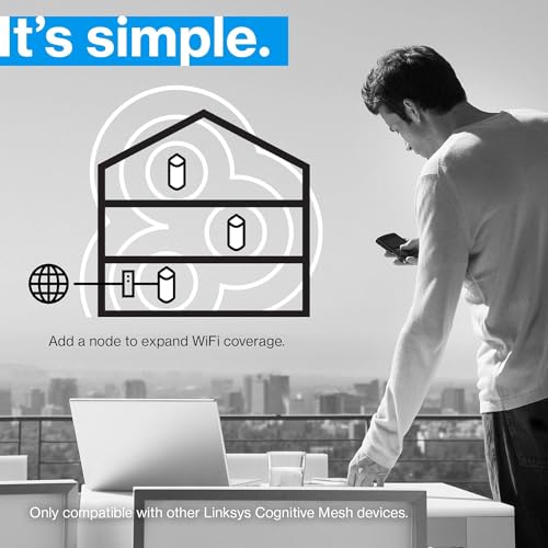 Image of Linksys Velop Pro 6E WiFi Mesh System | One Cognitive Mesh Tri-Band Router | 5.4 Gbps (AXE5400) Speeds | 3,000 sq ft Coverage | Connect 200+ Devices | 1Pk MX6200 Grey | 2024 Release