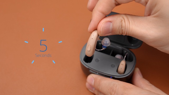 Image of OTC Hearing Aids for Seniors & Adults, Rechargeable Hearing Aids with Intelligent Noise Canceling for Clear TV & Conversations, 100H Playtime, Auto On /Off, IP65 Waterploof