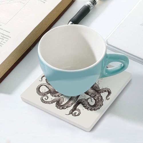 Dessous de verre poulpe céramique absorbant antidérapant résistant chaleur pour table basse - 6