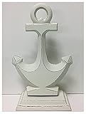 Jolipa - Tope para puerta Marinaro en hierro fundido blanco envejecido 17 x 8 x 27 cm