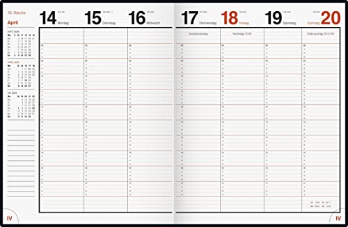 rido/idé Weekly calendar model magnum 2024 2 pages = 1 week sheet size 18.3 x 24 cm grey, gray - Image 2