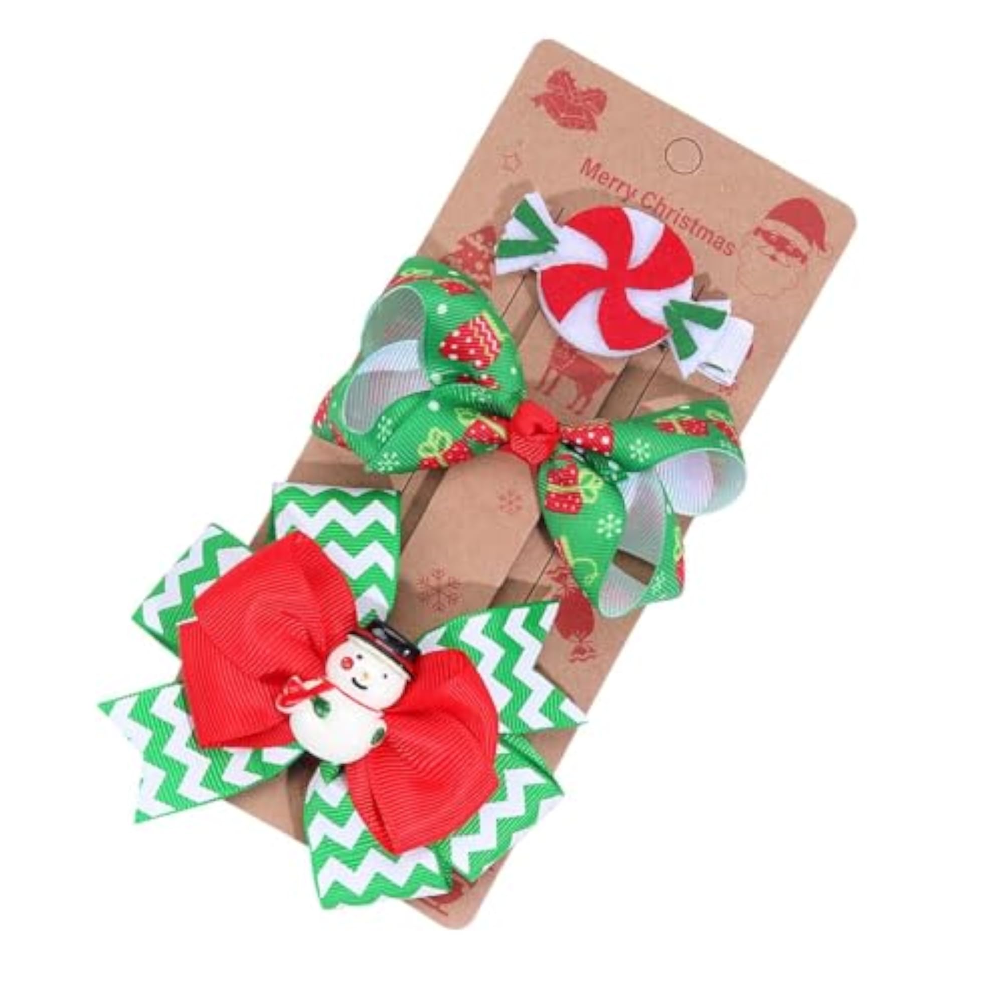 3pc Christmas Hair Clips for Birthday & Party Style
