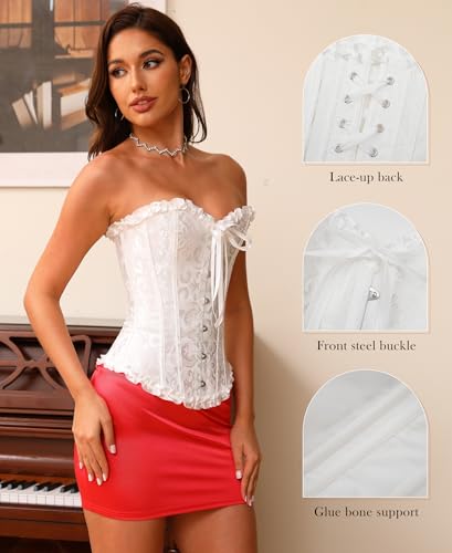Bustier Corset Top for Women | Overbust Lace Up Waist Cincher Shapewear Lingerie2