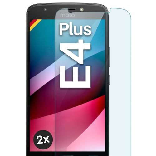 moex Cristal Templado Transparente Compatible con Motorola Moto E4 Plus, película Protectora de Pantalla inastillable, blindada, 2 Piezas