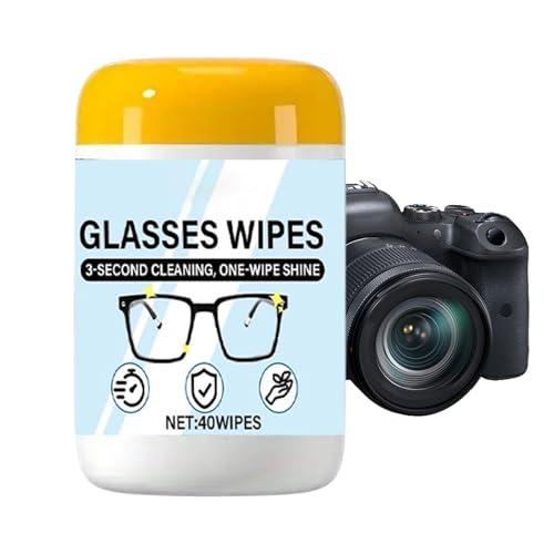 Toallitas para Gafas,40 Unidades de Limpiador de Secado Rápido y Anti-Vaho - Toallitas Limpiadoras para Gafas,Para Teléfono Ordenador Electrónicos Portátil Monitor TV Cámara De Protección