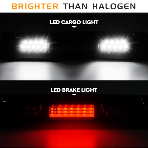 Bomusou LED Tail Light Assembly + 3rd Brake Light Fit for Chevy Colorado/GMC Canyon Halogen Type 2015-2022, Taillight and High Mount Stop Light, 3 Pcs, Clear Lens by Bomusou - Image 4