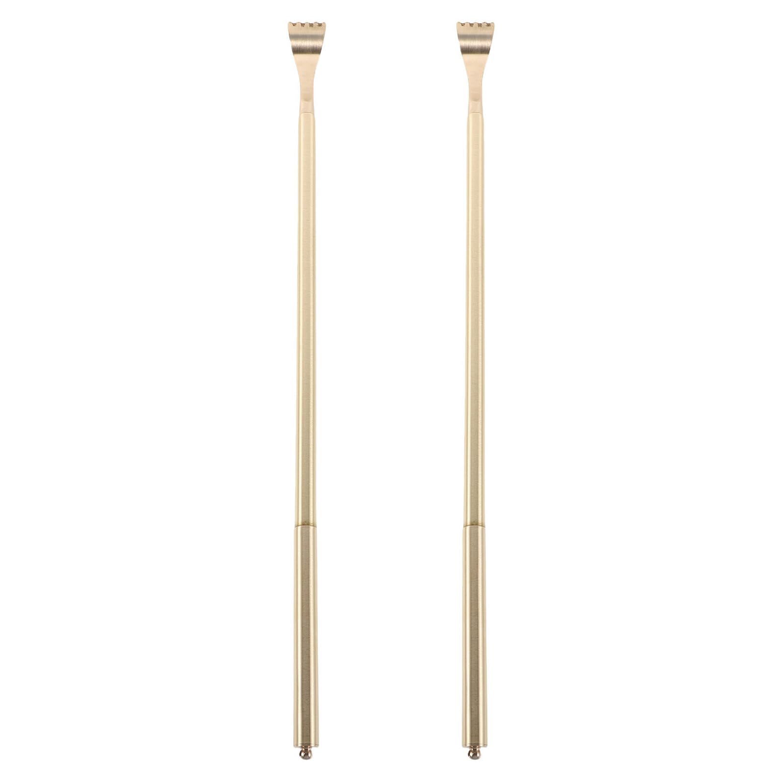 Rückenkratzer Tragbar und Robust aus Kupfer mit Rundem Stab 2 Stück-pack Klassischer Massagegerät 46cm Länge für Zuhause und Reisen