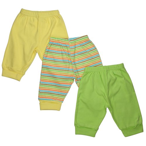Image of Luvable Friends 3-Pack Baby Pants, Yellow, 0-3 months