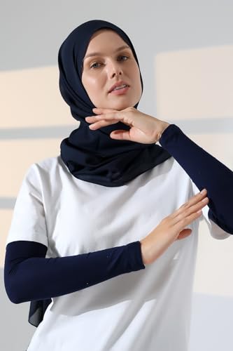 ايهفان اونلاين, اكمام حجاب للنساء، اكمام ذراع اسلامية للصلاة، اكمام ذراع للصلاة، اكمام صلاة، غطاء اذرع للصلاة، ازرق داكن