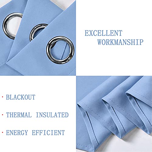 Decovsun Light Sky Blue Valances For Windows 70X18 Inches Blackout Thermal Insulated Valance With Grommet Top For Kitchen Living Room Short Straight Drape Valance For Bedroom Kids Room 1 Panel #TOP2