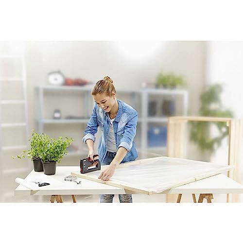 Novus Handtacker J-17, leichtes Kunststoffgehäuse, Verarbeitung von Fein- und Flachdrahtklammern, Schlagkraftregulierung