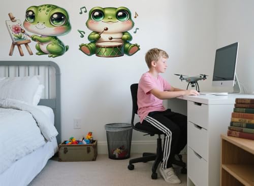Funny Artist Frog Vinilo Decorativo 11.8x11.8 pulgadas miniatura 6