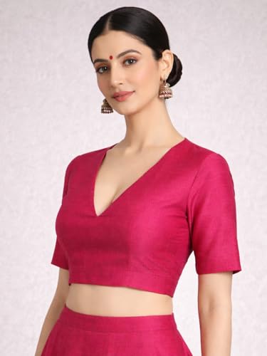 Image of Thevasa Women's Dupion Raw Silk Divine Depth Blouse