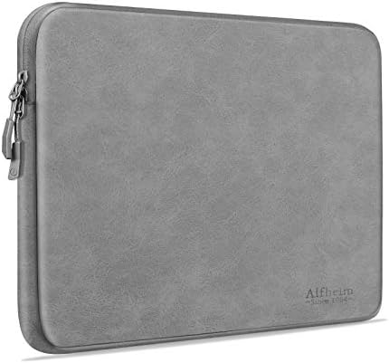 Alfheim Laptop Sleeve Case 14 inch, Waterproof Shock Resistant Fashion Lightweight PU Leather Bag Case for Notebook Tablet iPadPink