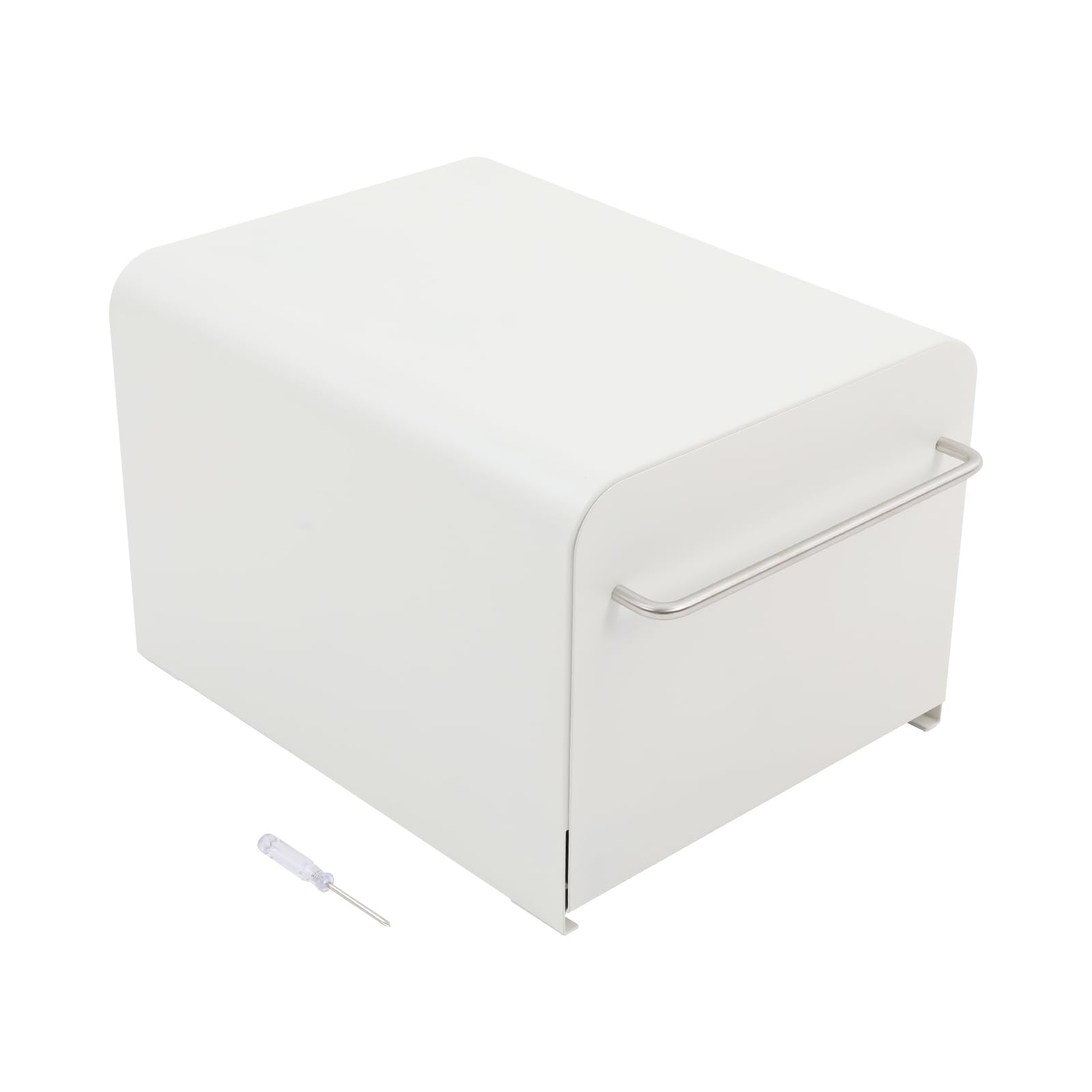 Organizer per cassetti per piano di lavoro, in metallo, per cucina, ufficio, cosmetici, bianco, 35 x 28,3 x 23 cm, cassetto estraibile con guida liscia
