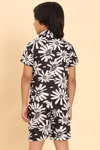 Image of Boys Printed Casual Shirt Short Sleeve Button Down Beach Shirt for Kids
