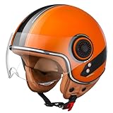 Top 20 Best Orange Motorcycle Helmet Reviews Comparison 10 Comrider Half Face Motorcycle Helmet for Adults & Women, Vintage Retro Vespa Helmet, DOT Approved (X-Large, Orange)