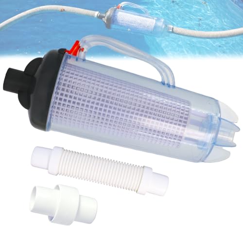 Universal In-line Pool Leaf Canister with Mesh Basket for Pool Cleaners