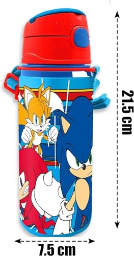 SRV Hub 600ml Sonic Water Bottle with Strap Leak Proof Lightweight Insulated Aluminium Sports Water KBT Disney Bottle for Work Gym Travel Picnic Sports BPA Free - Image 2