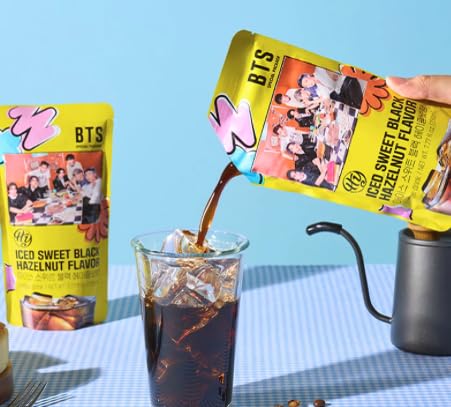 Hy Pouch Coffee Iced Sweet Black Hazelnut Flavour BTS Collab