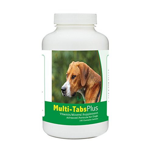 Healthy Breeds English Foxhound Multi-Tabs Plus Chewable Tablets - The Vitamins & Minerals Your Dog Needs to Support Better Health from The Inside Out - 180 Count