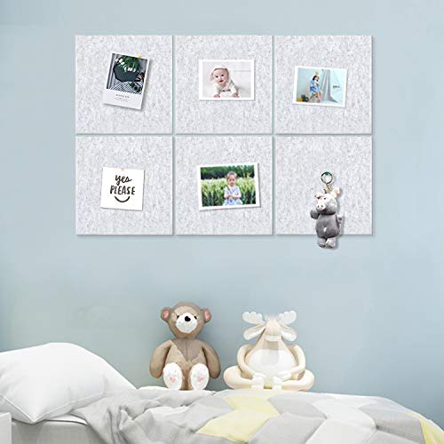 Yoillione Felt Pin Board For Bedrooms Offices Home, Bulletin Boards Square Notice Board Grey Memo Board, Diy Hexagon Cork Board Tiles Self Adhesive Pinboard For Wall Hecorative With 30 Push Pins #TOP2