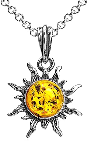 Ian and Valeri Co. Amber Sterling Silver Sun Earrings Pendant Necklace 18 Inches2