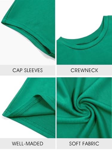 Image of Imily Bela Girls Short Sleeve T Shirts Crew Neck Cap Sleeve Tank Tops Casual Loose Summer Shirt Kids 5-14 Years