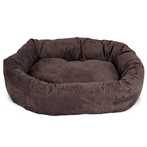 Image of Majestic Pet Villa 32 Inch Shredded Memory Foam Dog Bed for Medium Sized Dog 32x23x7 Inch-Orthopedic Pet Bed - Washable Medium Puppy Mat with Head Support-Navy