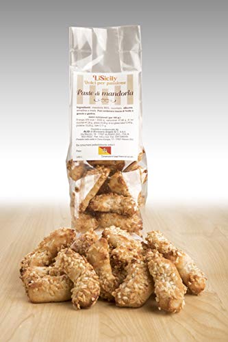 LiSycily - PASTE DI MANDORLA RICCE CON GRANELLA (400 Gr) - PRODUZIONE ARTIGIANALE | Pasta di Mandorle Siciliane Riccia con Granella Pasticceria Siciliana | Solo Ingredienti 100% Natur
