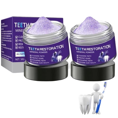 2PCS Mineral Powder for Rooth Restoration Strengthens Gums Teeth White Freshens Breath Mineral Powder Natural Teeth Restoration