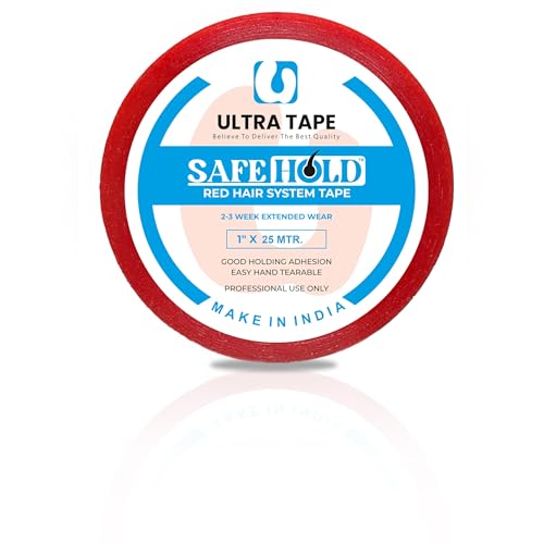 Image of Red Hair System Tape Double Sided Wig Tape 1 Inch X 20 Yards Pack 2 | Residue Free Removal, Skin Friendly, Hair Patch Protection, Easy Servicing, Strong Hold Adhesive Tape
