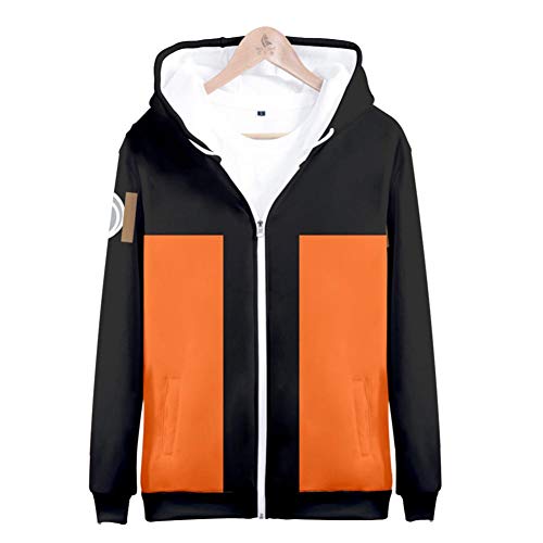 Hojoo 3D Sudadera con Capucha Jersey Bolsillo Grande Anime Cosplay Arriba Uniforme De Beisbol Unisex Arriba Pullover Chaqueta Uzumaki Naruto XS