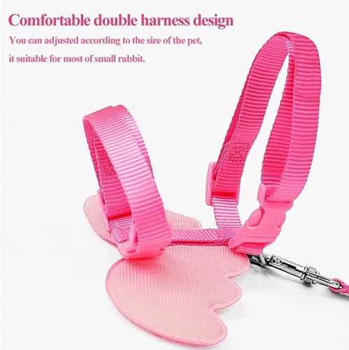 Verstellbare Kaninchengeschirr Leine Nylon Bunny Walk Pet Outdoor Walk Leine für Samll Bunny Cat Kätzchen Frettchen Welpen und andere kleine Haustiere Wandern Laufen Joggen Geschickt und professionell