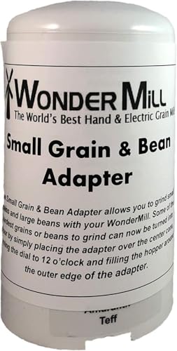 WONDERMILL Small Grains Attachment with Bean Adapter – Grain Mill Accessory Electric Grain Mill (Accessory Only, Mill Not Included)